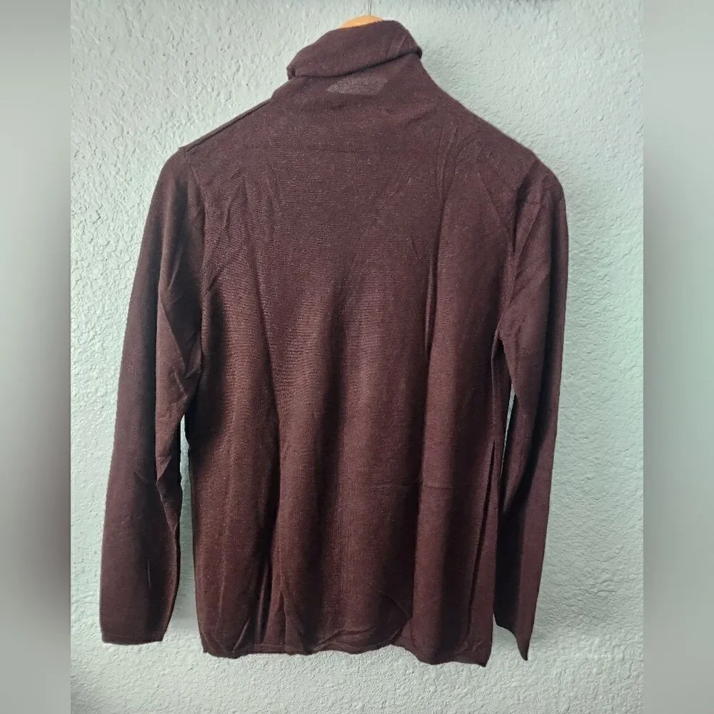 Chico's black label silk cashmere blend mockneck sweater blouse